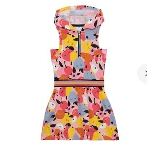 Deux Par Deux Sleeveless Hooded Fruit Print Dress Size 4. Great Condition